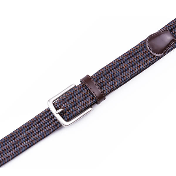 Unisex Multicolor Bonded Leather Belt Braided Elastic Stretch Belt