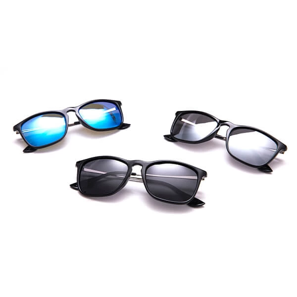 Unisex Plastic Frame Metal Leg Aviators Sunglasses with 100% UV Protection Polarized Lens