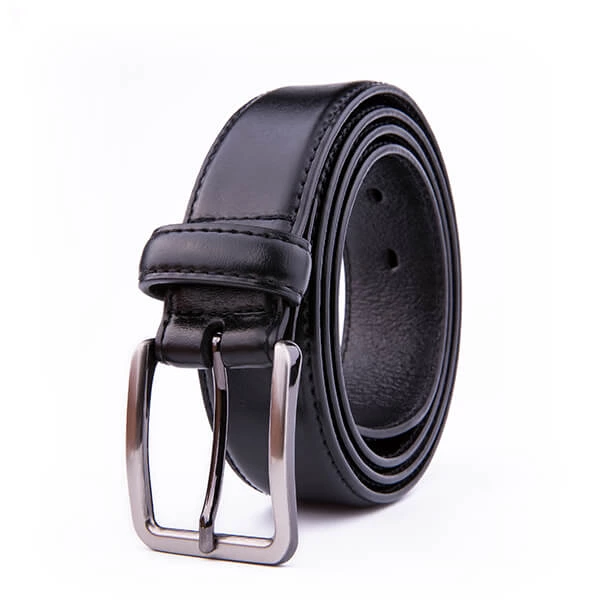 Adjustable Black Dress Genuine Leather Belt for Men
