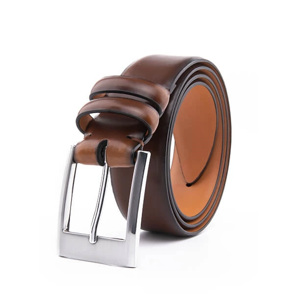 Vintage Classic Brown Genuine Leather Belt for Men