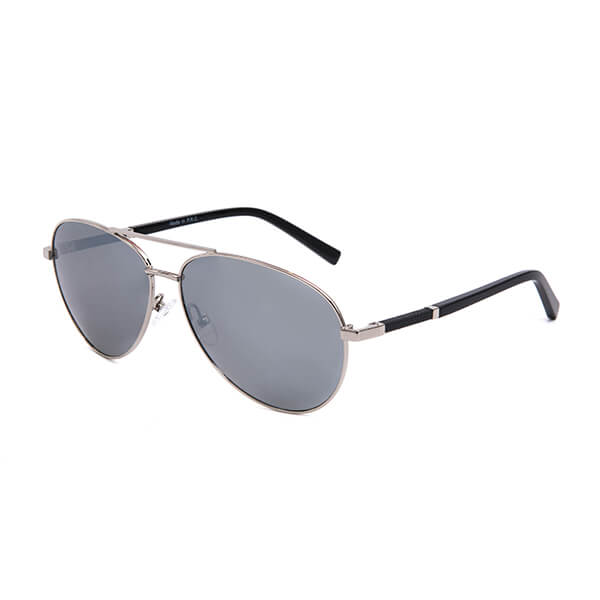 Stainless Steel Double  Bridge Polarized Sunglasses Mens Classic Aviator Frame 100% UV Protection