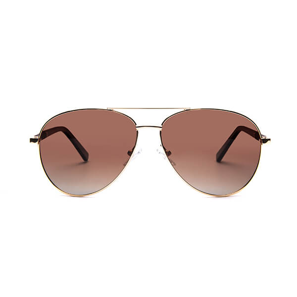 Stainless Steel Double  Bridge Polarized Sunglasses Mens Classic Aviator Frame 100% UV Protection