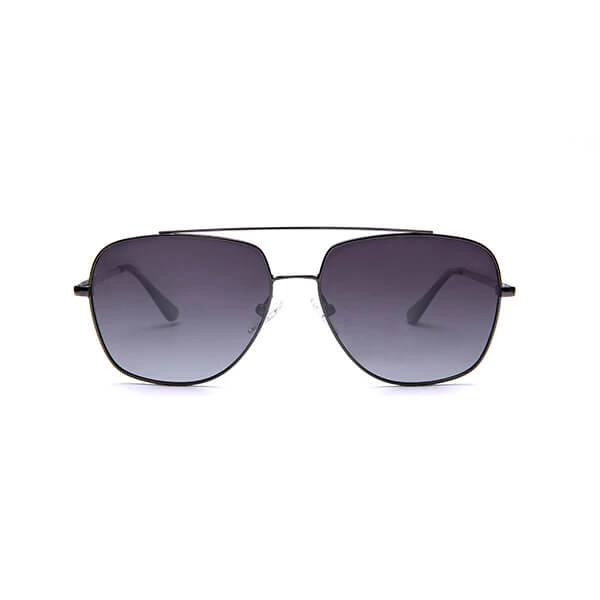 Mens Metal Aviation Pilot Sunglasses with Double Bridge Polarized Lens 100% UV Protection