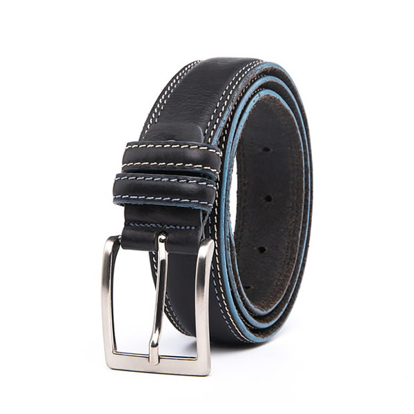 Casual Dress Black Full Grain Leather Mens Designer Belt
