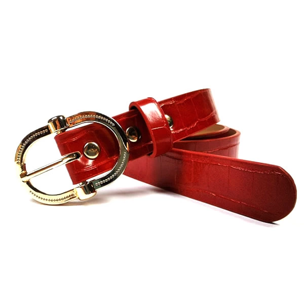 Women Crocodile Printed PU Leather Plain Belt with Pin Buckle for Jeans