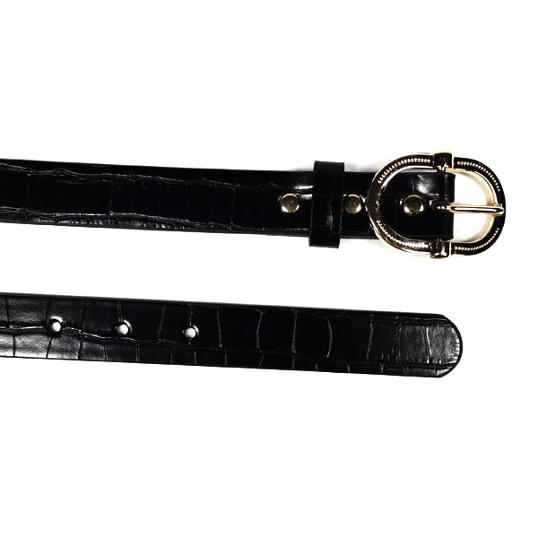 Women Crocodile Printed PU Leather Plain Belt with Pin Buckle for Jeans