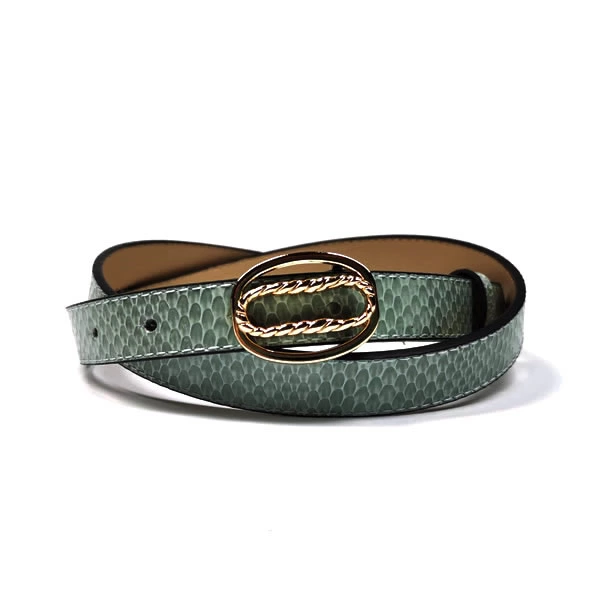 Snake Skin Print PU Leather Designer Waistband Jeans Belt for Female