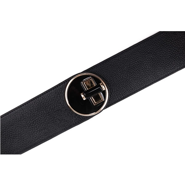 Wide Elastic Waist Belt with Interlocking Buckle for Women