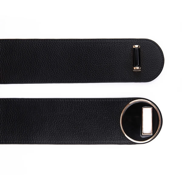 Wide Elastic Waist Belt with Interlocking Buckle for Women