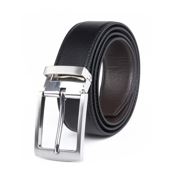 Black Brown Clip Reversible Mens PU Leather Belt