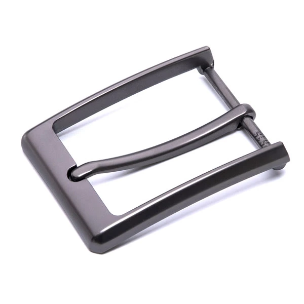 Matte Gunmetal Mens Leather Belt Buckles Black
