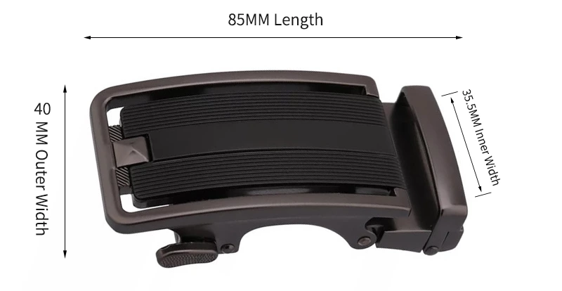 Black Leather Belt Ratchet Slide Belt Buckle Black