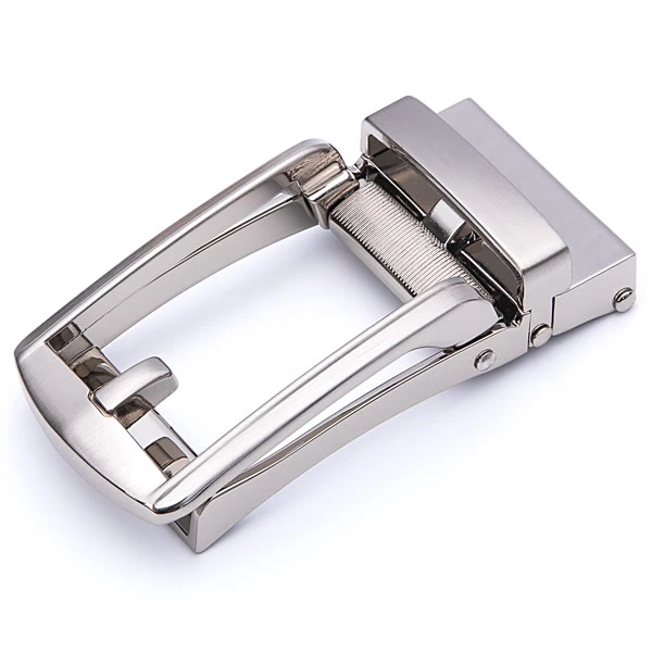 Slide Brushed Silver Ratchet Automatic Belt Buckles Mens