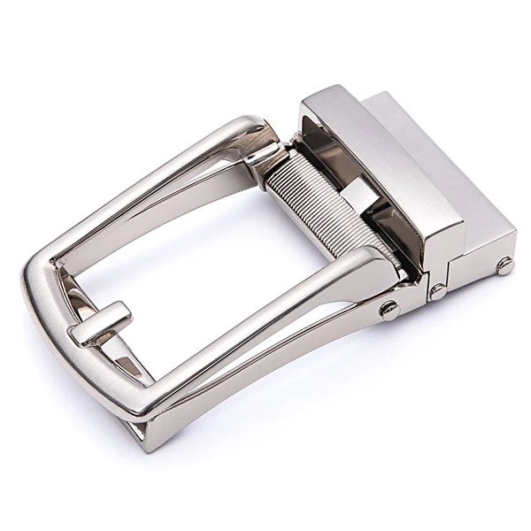Dress Belt Alloy Automatic Brushed Silver Belt Buckle