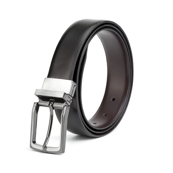 Dress Reversible Black Mens Genuine Leather Belt