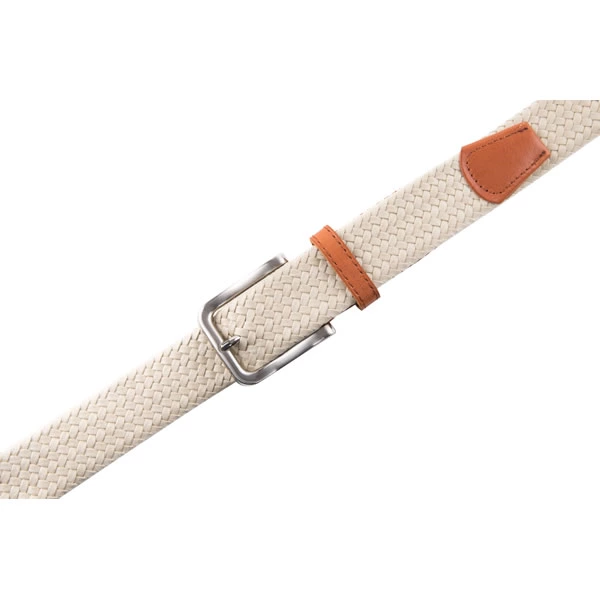 Casual Golf Woven Fabric Full Grain Leather Belt Men