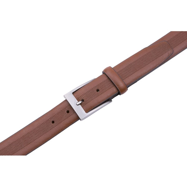 Casual Black Debossed PU Leather Belt for Men