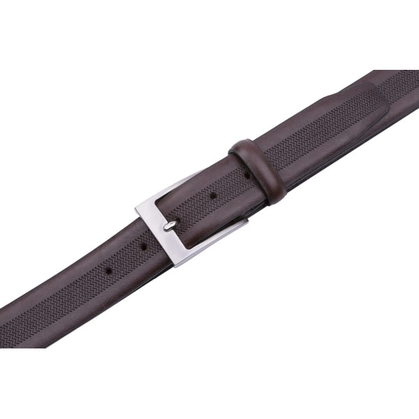 Casual Black Debossed PU Leather Belt for Men