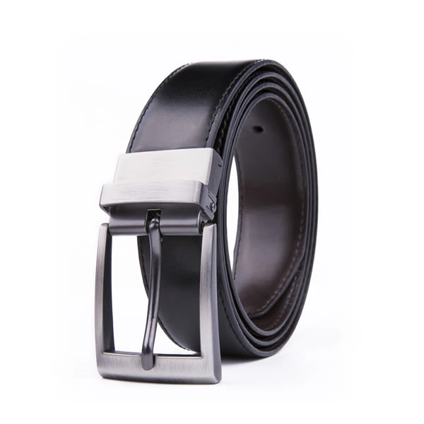 Black Brown Reversible Genuine Mens Leather Belt