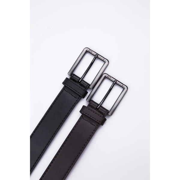 Official Dress Black Leather Belt Men