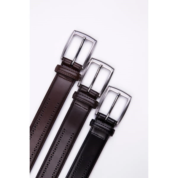 Black Dress Genuine Mens Leather Belt