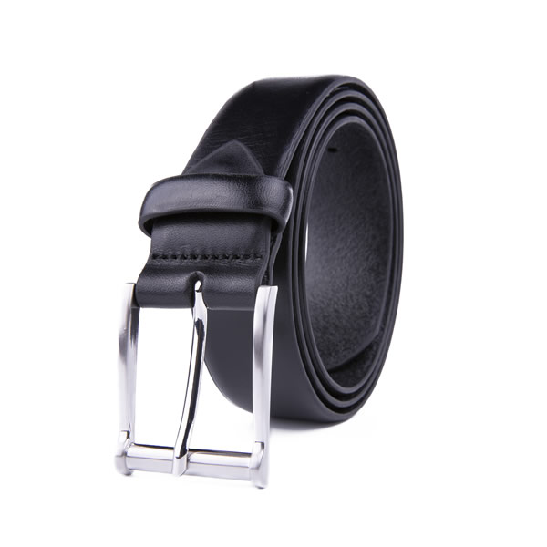 Adjustable Black Dress Genuine Leather Belt for Men