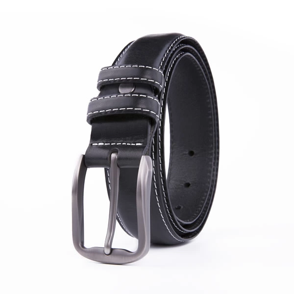 Adjustable Black Dress Genuine Leather Belt for Men