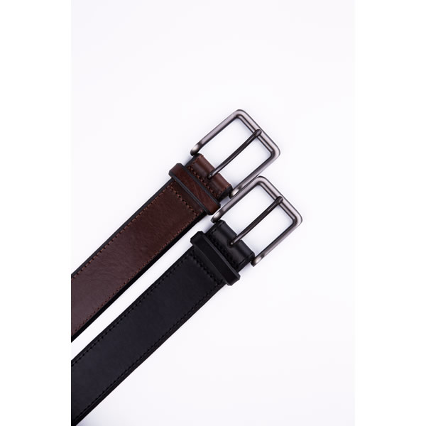 Black Casual Dress Italian Full Grain Genuine Leather Belt Mens ...