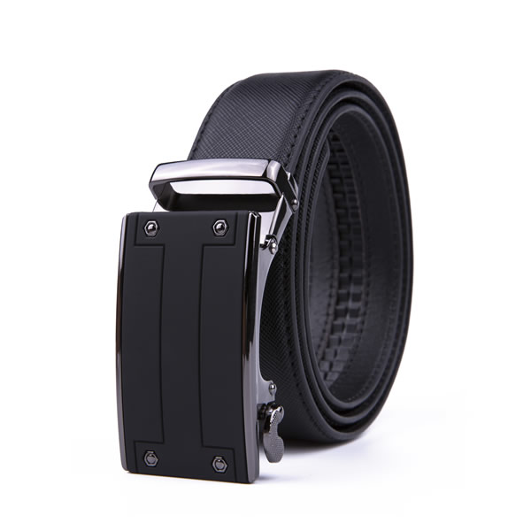 Dress Black Slide Belt Genuine Leather Belt for Men