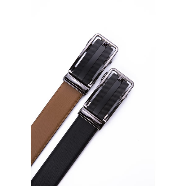 Dress Black Mens Genuine Leather Belt Slide Belt