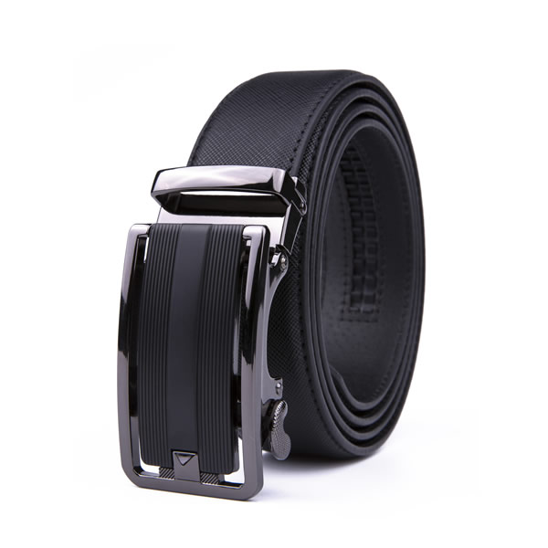 Dress Black Mens Genuine Leather Belt Slide Belt
