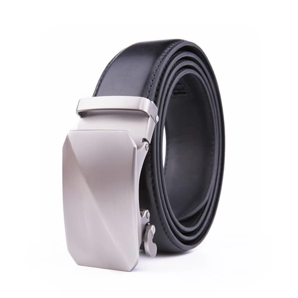 Black Dress Formal Leather Mens Belts Ratchet Automatic Buckle Belt