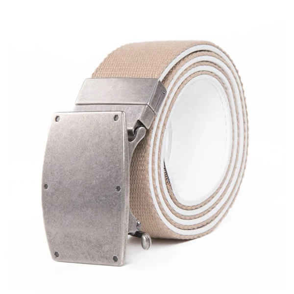Ratchet Automatic Cotton PU Leather Belt Reversible Belt Buckle