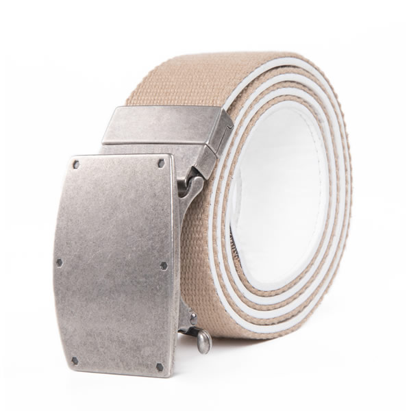 Ratchet Automatic Cotton PU Leather Belt Reversible Belt Buckle