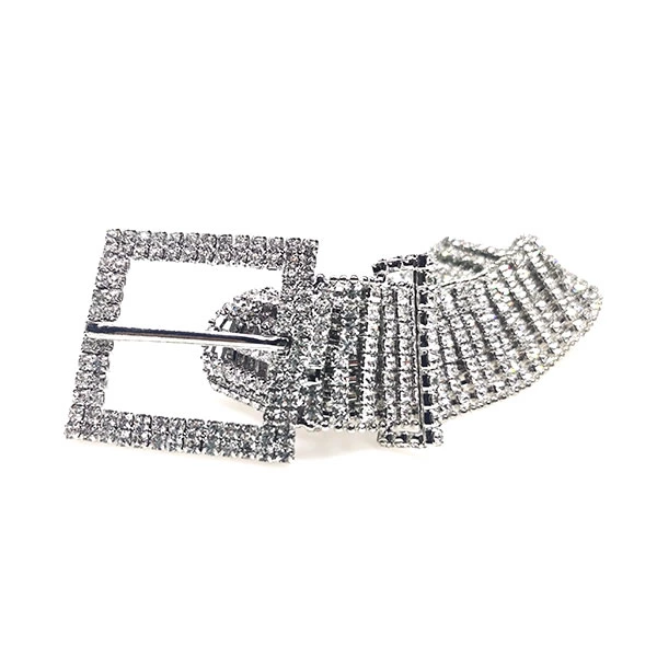 Ladies Diamond  Belt Sparkle Silver Chain Belts