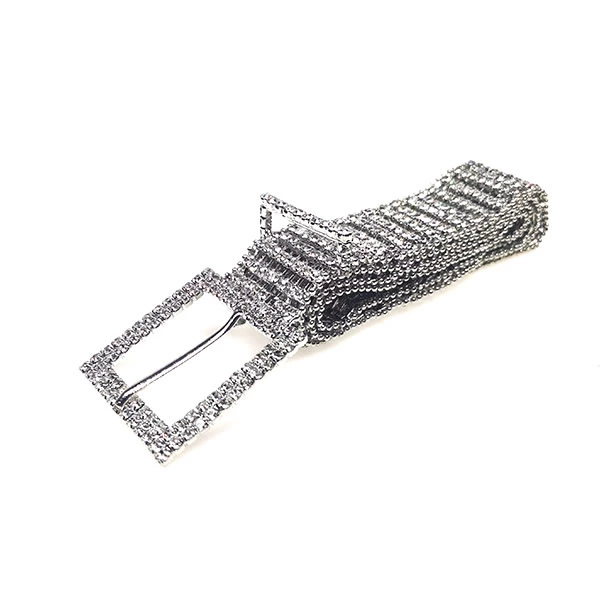 Ladies Diamond Belt Sparkle Silver Chain Belts