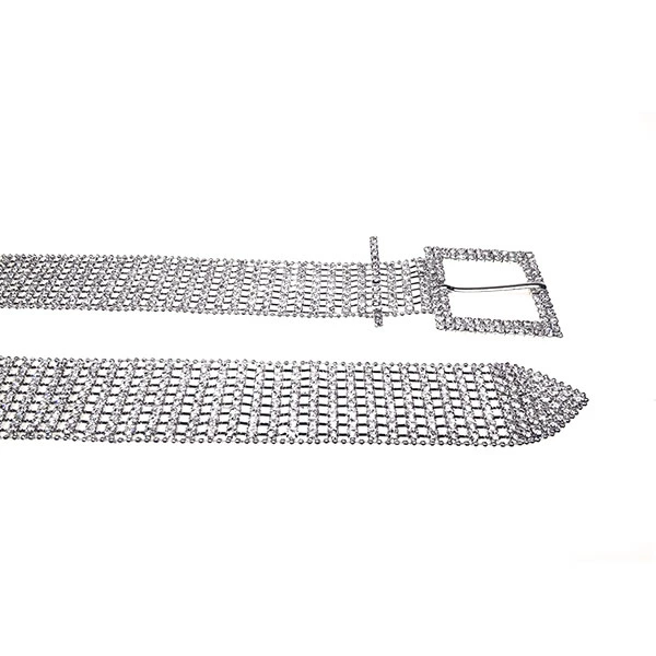Ladies Diamond Belt Sparkle Silver Chain Belts