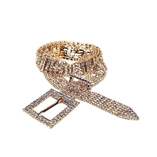 Ladies Shiny Bling Rhinestone Chain Metal Dress Belts