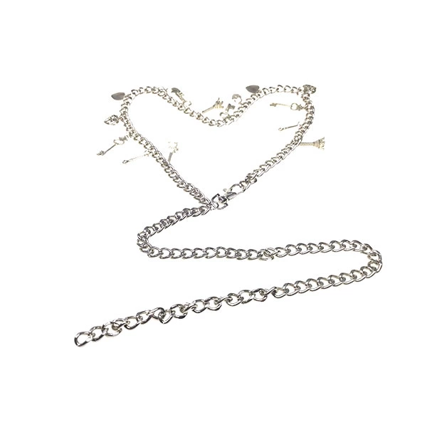 Ladies Silver Metal Adjustable Link Waist Chain Belts for Dresses