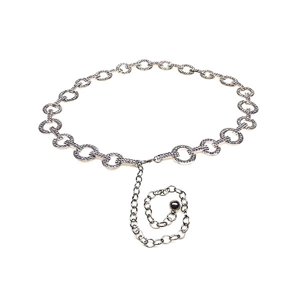 Ladies Waist Belly Silver Diamond Chain Belt Body Jewelry for Backless Dress