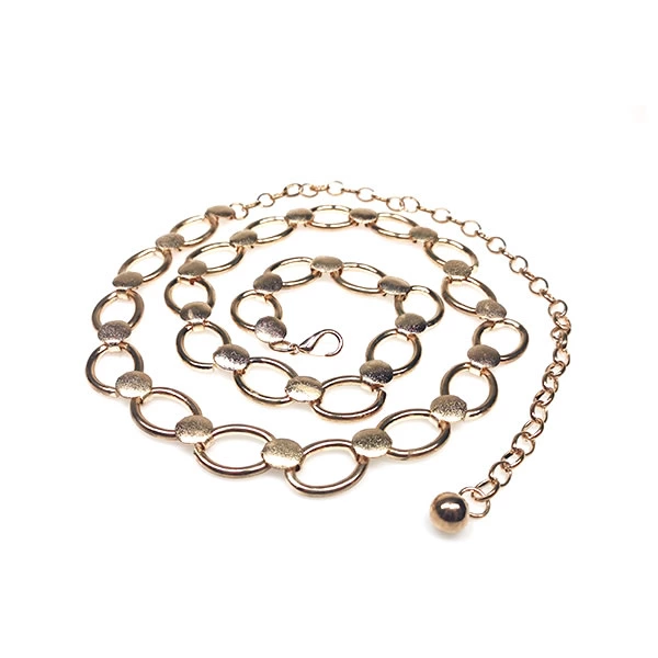 Ladies Waist Belt Silver Single Chain Circle Dresses Decoration for Dress