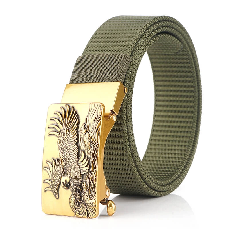 Mens Gothic Flying Eagle Tactical Nylon Web Belt with Automatical Buckle