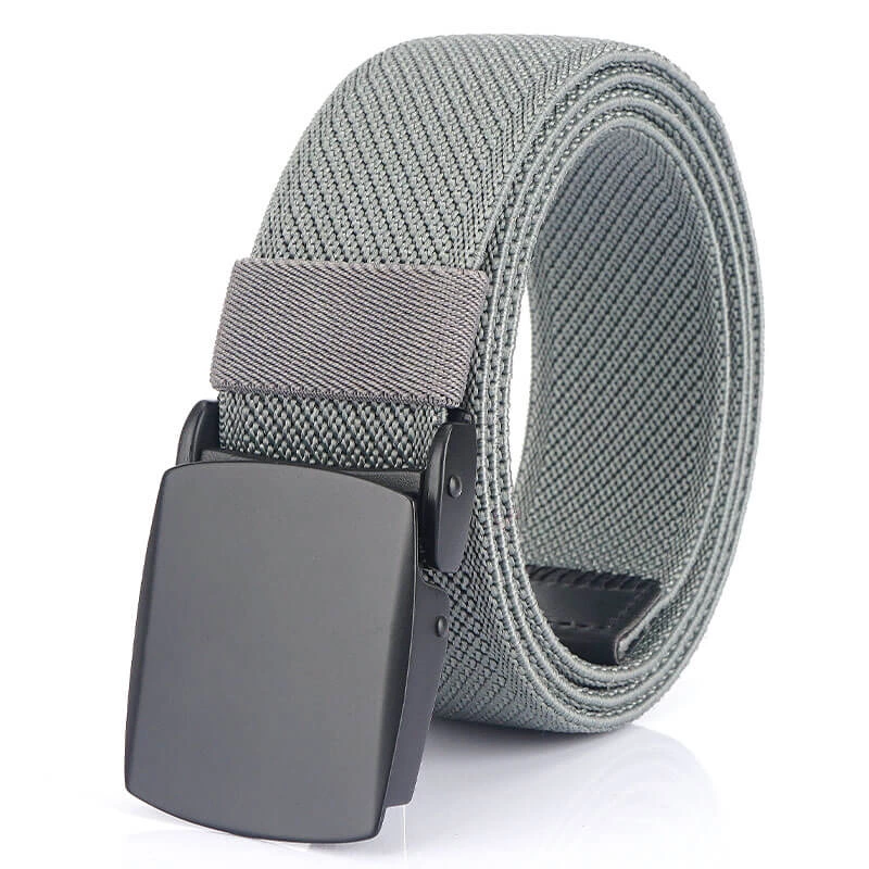 Webbing Military Tactical Nylon Elastic Belt with Black Plastic Buckle for Men