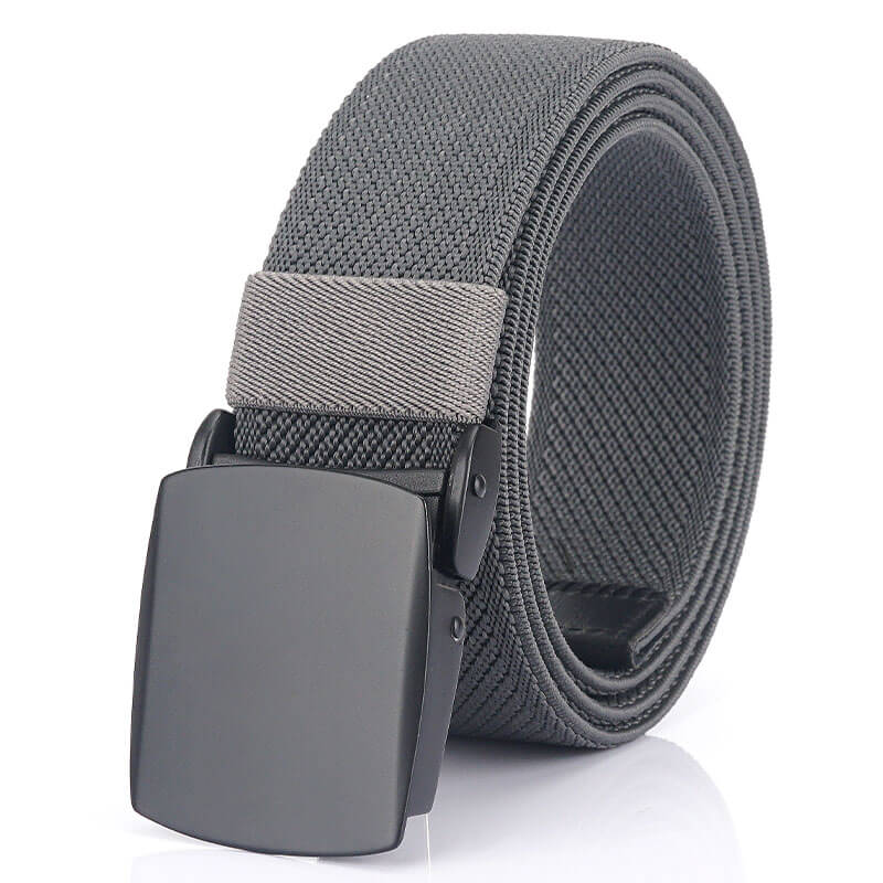 Webbing Military Tactical Nylon Elastic Belt with Black Plastic Buckle for Men