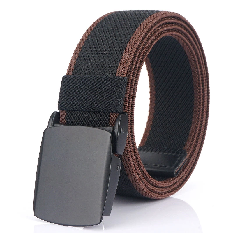 Outdoor Stretch Webbing Tactical Army Hiking Belts for Men with Plastic Buckle
