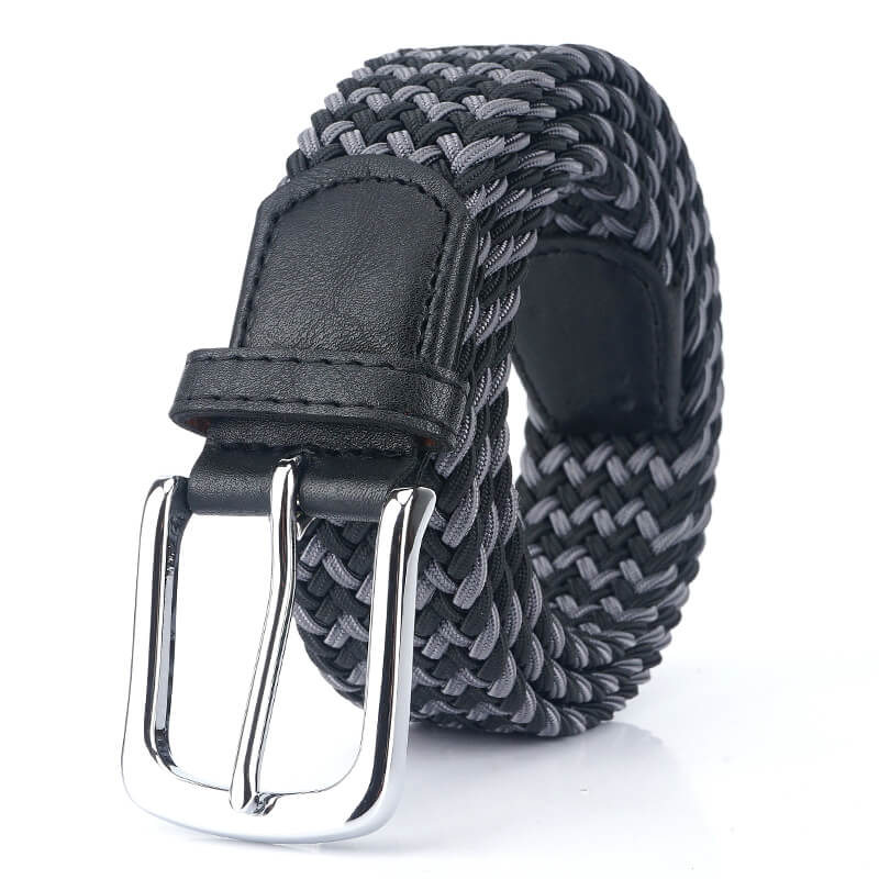 Braided Webbing Stretch Outdoor Woven Elastic Belt For Men with Pin Buckle