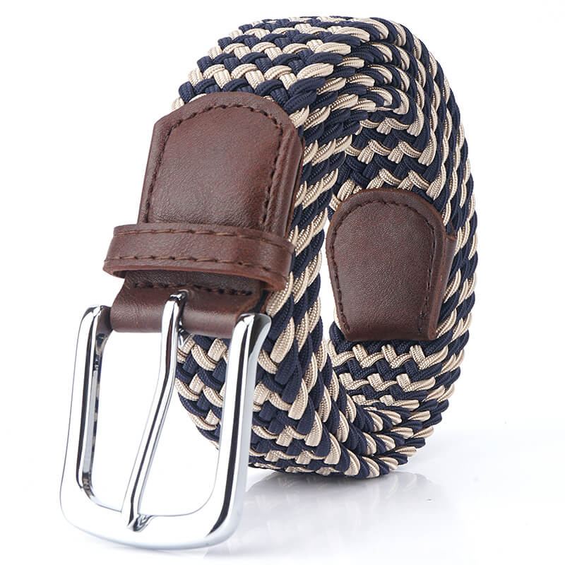 Braided Webbing Stretch Outdoor Woven Elastic Belt For Men with Pin Buckle