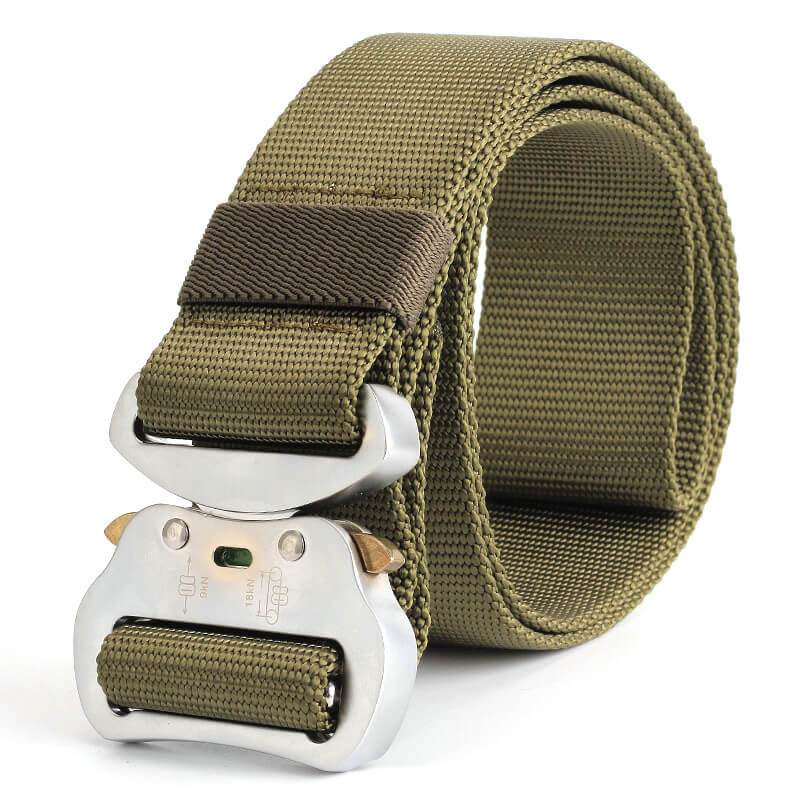 Mens Nylon Outdoor Tactical Military Belt with Fashion Metal Buckle