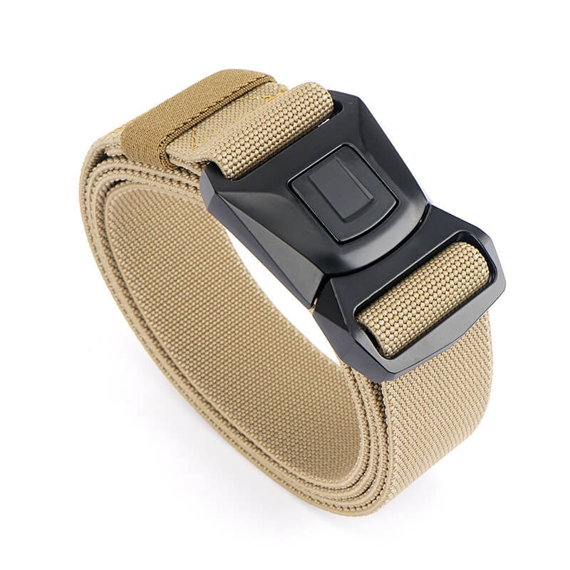 Men's Elastic Tactical Belts  Military Webbing Nylon Belts with Plastic Buckle