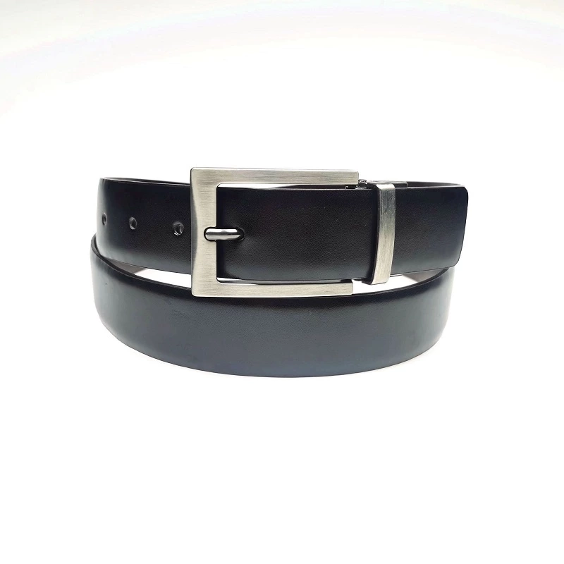 Automatic Mens Leather Belt without Ratchet Reversible Dress Belt